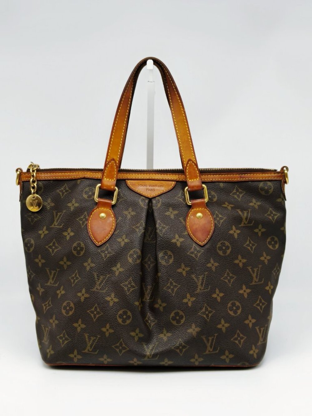 Louis Vuitton Monogram Palermo PM Tote Handbag Brown Canvas Top Handle Bag - Picture 2 of 13